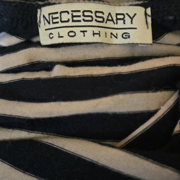 Necessary clothing black&tan stripped cross back stretchy dress SO CUTE! szS - Picture 7 of 7